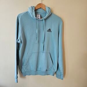 Adidas Men's Hoodie Size Medium Light Green Embroidered Logo Three Stripe
